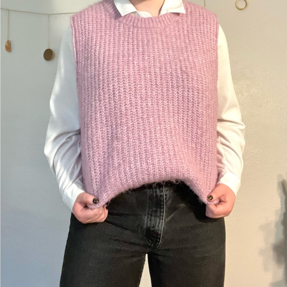 purple sweater vest
